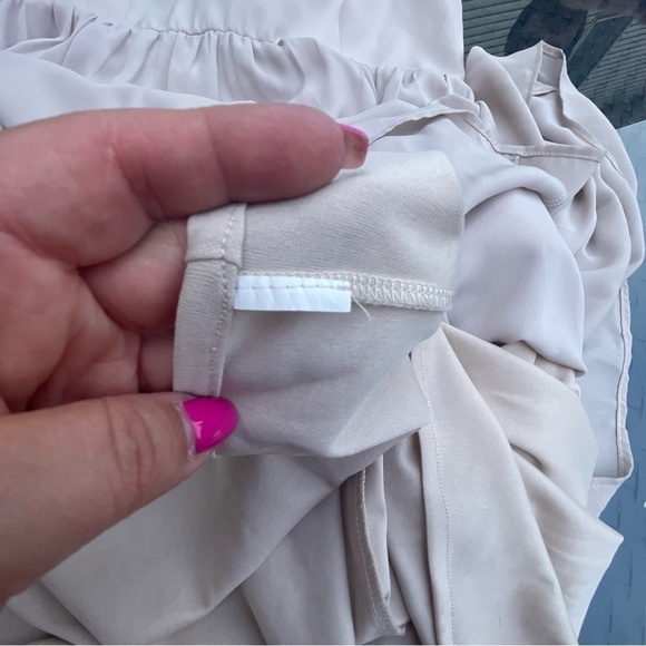 SHOW me your MUMU June Maxi Dress Cream beige bridesmaids Sz XXL - Picture 14 of 15